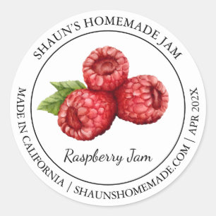 Adesivo Redondo Rótulo Raspberry Jam Modern