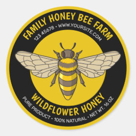 Adesivo Redondo Rótulo Redondo das Abelhas de Honeybee