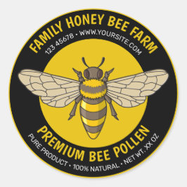 Adesivo Redondo Rótulo Redondo das Abelhas de Honeybee