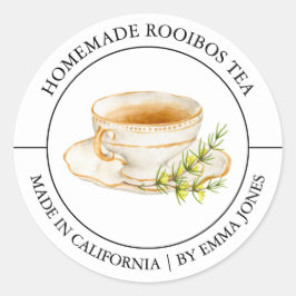 Adesivo Redondo Rótulo Rooibos Tea Modern