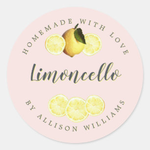 Adesivo Redondo Rótulo Rosa Limoncello Casado Personalizado
