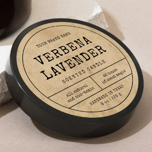 Adesivo Redondo Rótulo Rótulo de Vintage Apothecary Round Candle