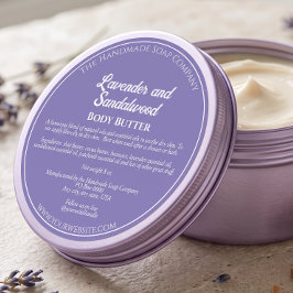 Adesivo Redondo Rótulo Roxo de Jarra de Cosméticos c/ Ingredientes