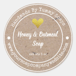 Adesivo Redondo Rótulo Russo de Soap Comercial Feito À Mão