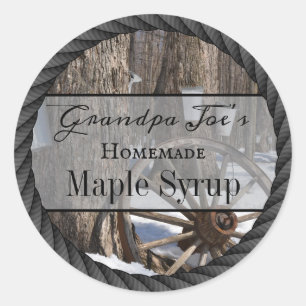 Adesivo Redondo Rótulo Russo do Xarope Homemado Personalizado