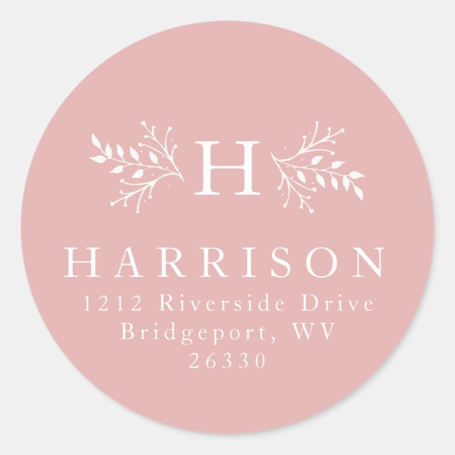 Adesivo Redondo Rótulo russo, pincelado, cor-de-rosa (Frente)