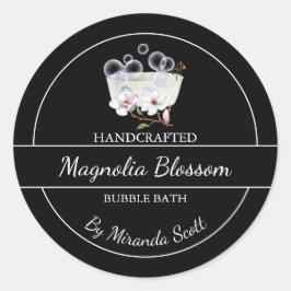 Adesivo Redondo Rótulo Simples de Banheira de Bolha Magnolia Homem