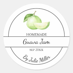 Adesivo Redondo Rótulo Simples de Emperramento de Guava Homemade