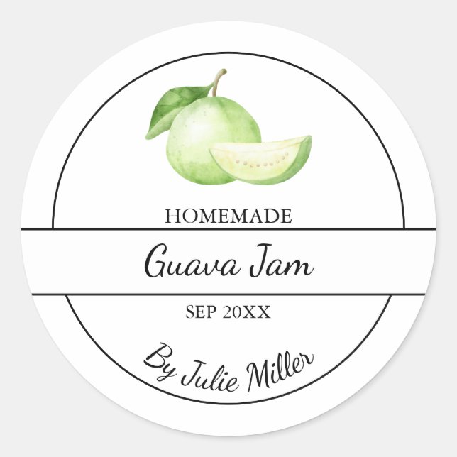 Adesivo Redondo Rótulo Simples de Emperramento de Guava Homemade (Frente)