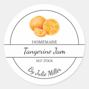 Adesivo Redondo Rótulo Simples de Emperramento de Tangerine Homema