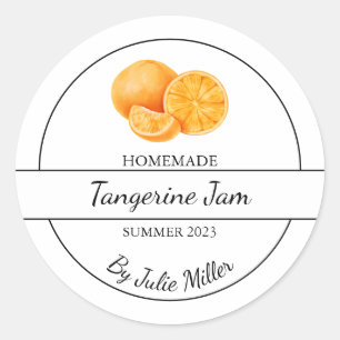 Adesivo Redondo Rótulo Simples de Emperramento Laranja de Tangerin