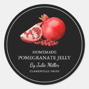 Adesivo Redondo Rótulo Simples de Geleia de Pomegranato