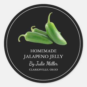 Adesivo Redondo Rótulo Simples de Jalapeno Jelly