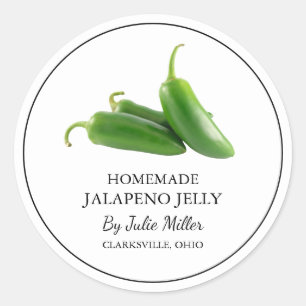 Adesivo Redondo Rótulo Simples de Jalapeno Jelly