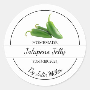 Adesivo Redondo Rótulo Simples de Jalapeno Jelly