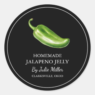 Adesivo Redondo Rótulo Simples de Jalapeno Jelly