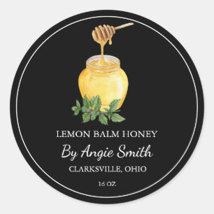 Adesivo Redondo Rótulo Simples de Mel de Limão Balm Infuso