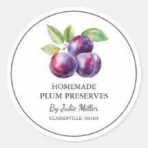 Rótulo Simples de Preservação de Plum Homemade