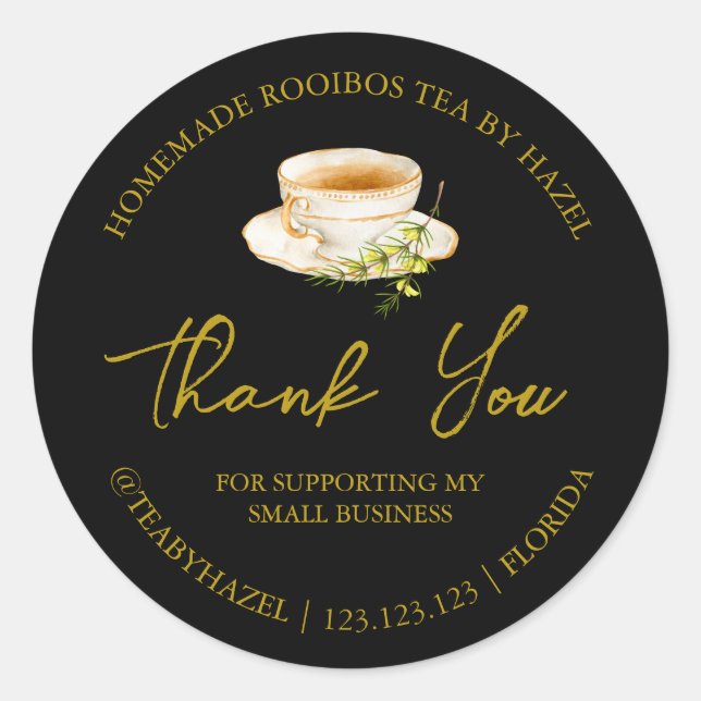 Adesivo Redondo Rótulo Simples de Roibos Homemade (Frente)