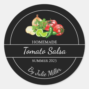 Adesivo Redondo Rótulo Simples de Salsa de Tomato