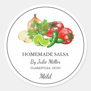 Adesivo Redondo Rótulo Simples de Salsa de Tomato