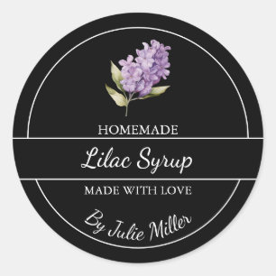 Adesivo Redondo Rótulo Simples de Xarope Lilac Homemade