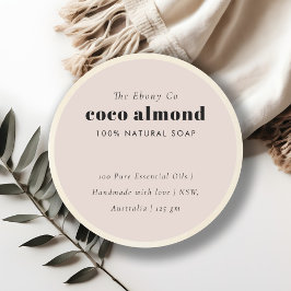 Adesivo Redondo Rótulo Simples Elegante Mínimo Dusky Blush Soap