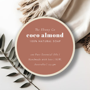Adesivo Redondo Rótulo Simples Elegante Mínimo Rust Soap