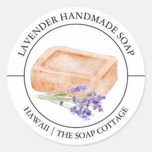 Adesivo Redondo Rótulo Soap de lavanda