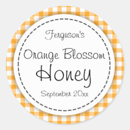 Adesivo Redondo Rótulo superior do pote laranja redondo flor de me