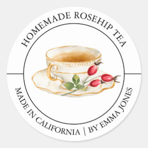 Adesivo Redondo Rótulo Tea Modern