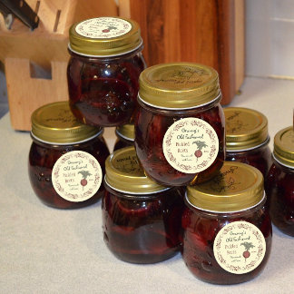 Adesivo Redondo Rótulo V2 de Triagem de Beterraba picada Vintage