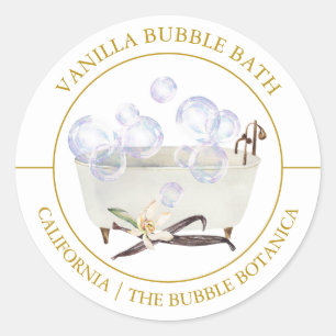Adesivo Redondo Rótulo Vanilla Bubble Bath