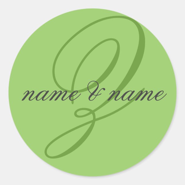 Adesivo Redondo Rótulo Z monograma (Frente)