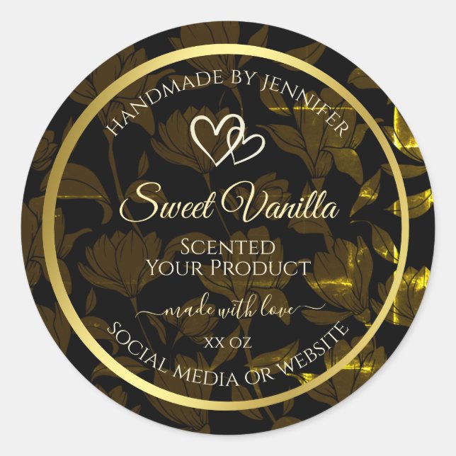 Adesivo Redondo Rótulos de Acondicionamento de Produto Dourado Mod (Frente)