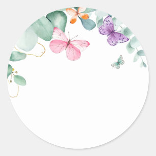 Adesivo Redondo Rótulos de Barra Mimosa do Jardim de Borboletas de