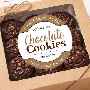 Adesivo Redondo Rótulos de Biscoitos de Chocolate (ou qualquer out