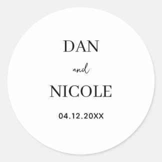 Adesivo Redondo Rótulos de casamento personalizados para envelopes
