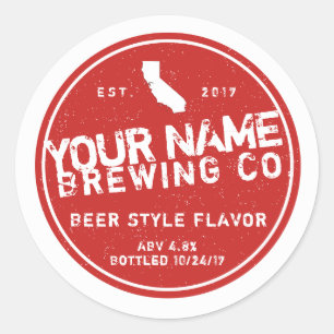 Adesivo Redondo Rótulos de cerveja personalizados - Adicione suas