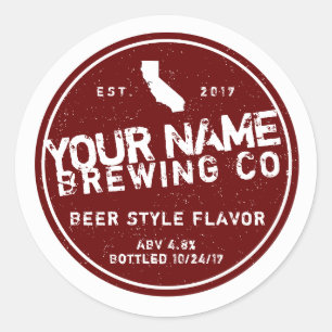 Adesivo Redondo Rótulos de Cerveja Personalizáveis - Adicione su