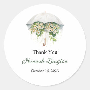 Adesivo Redondo Rótulos de Chá de Noiva, Noiva Clássica Redonda 