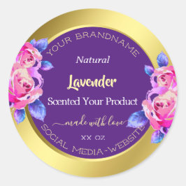 Adesivo Redondo Rótulos de Embalagem de Produto Floral Moderno Dou