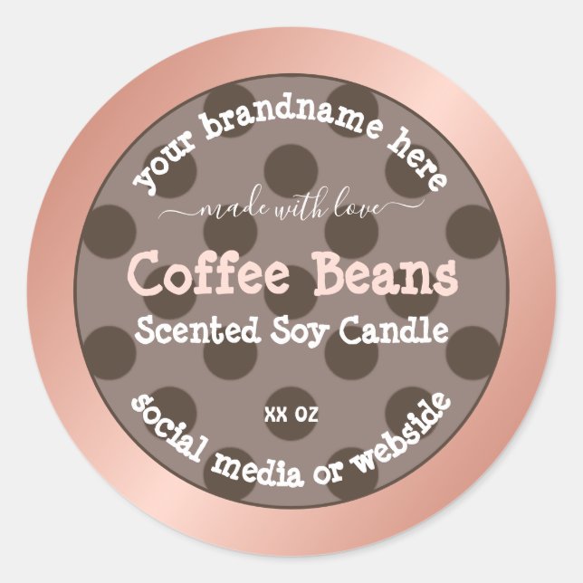 Adesivo Redondo Rótulos de empacotamento de produtos de padrão-pon (Frente)