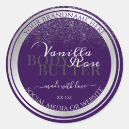 Adesivo Redondo Rótulos de empacotamento de produtos roxos moderno