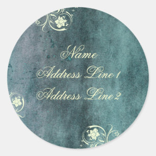 Adesivo Redondo Rótulos de Endereço Azul Decan Urbano