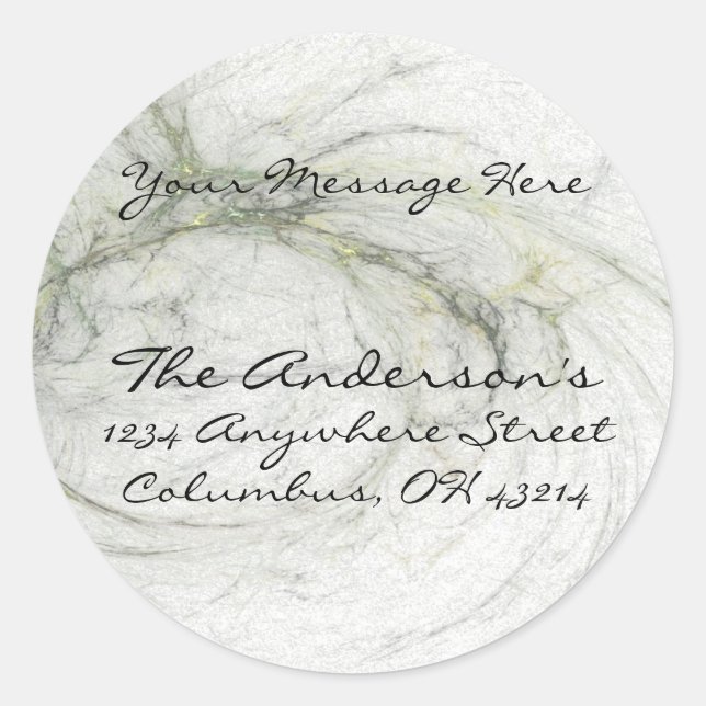 Adesivo Redondo Rótulos de endereço de devolução em segundo plano  (Frente)