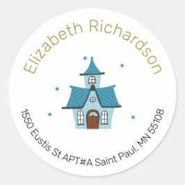 Adesivo Redondo Rótulos de Endereço de Retorno de Texto Dourado Re