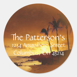 Adesivo Redondo Rótulos de endereço de retorno: Trópicos solares/T