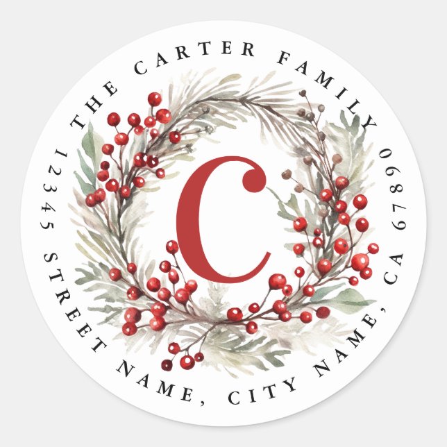 Adesivo Redondo Rótulos de endereço redondo de nome personalizado (Frente)