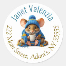 Rótulos de endereço redondos